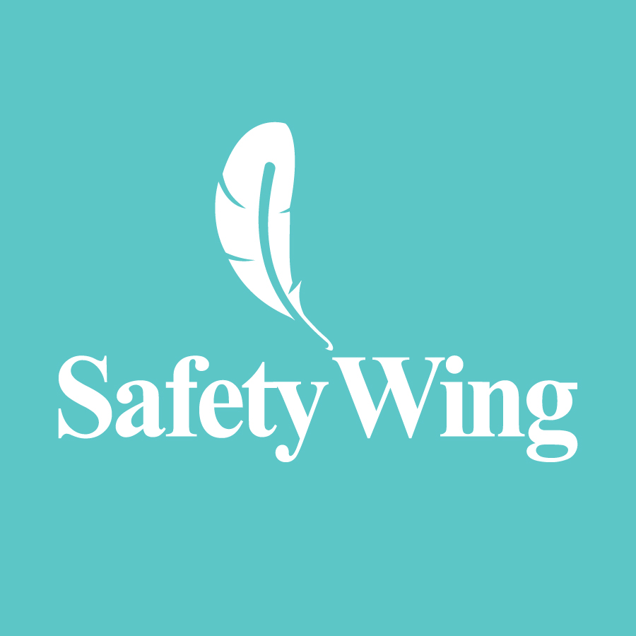 Logo and link to safetywing insurance for travel