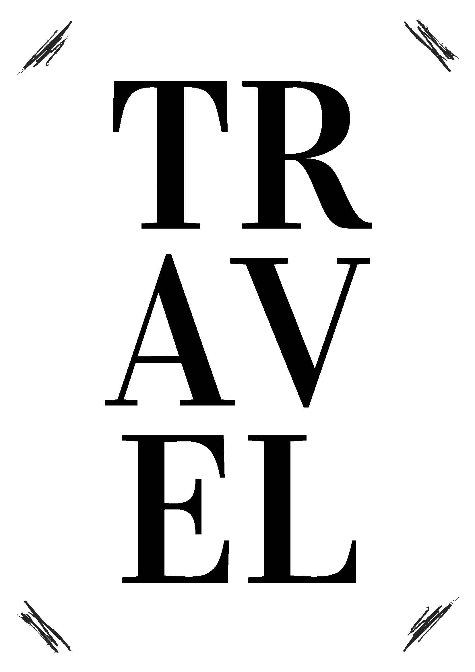 Image of A4 printable travel quote TRAVEL
