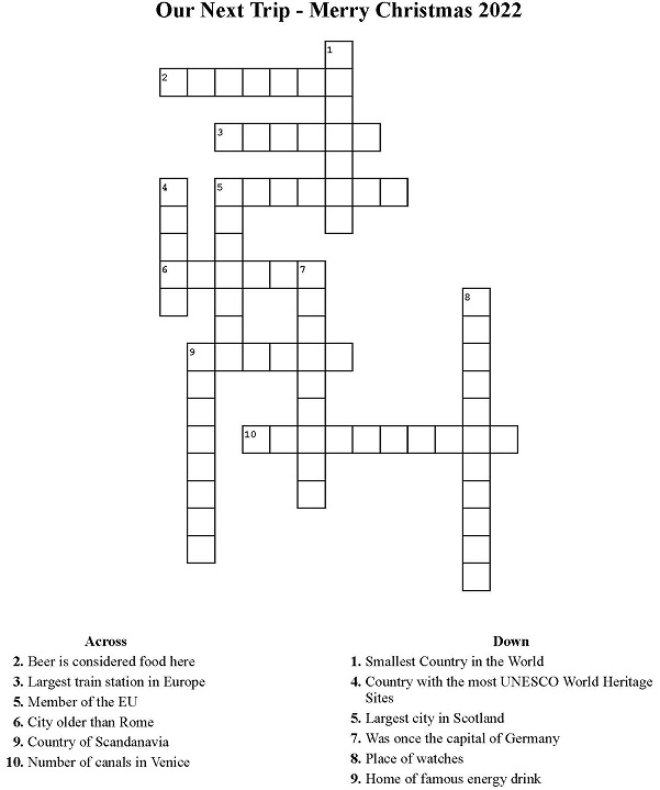 Crossword puzzle example