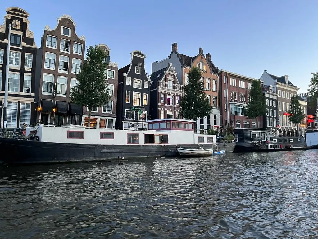 Image of Amsterdam canal at Christmas