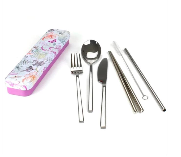 Image of sustainable travel essentials cutlery set